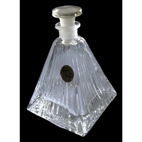 RCR ROYAL CRYSTAL ROCK 5" PYRAMID CRYSTAL PERFUME BOTTLE/STOPPER/SEAL/SALE! - Picture 9 of 10